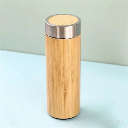 Termo Acero y Bambú con Infusor 500 ml