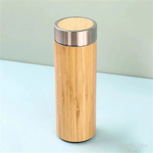 Termo Acero y Bambú con Infusor 500 ml