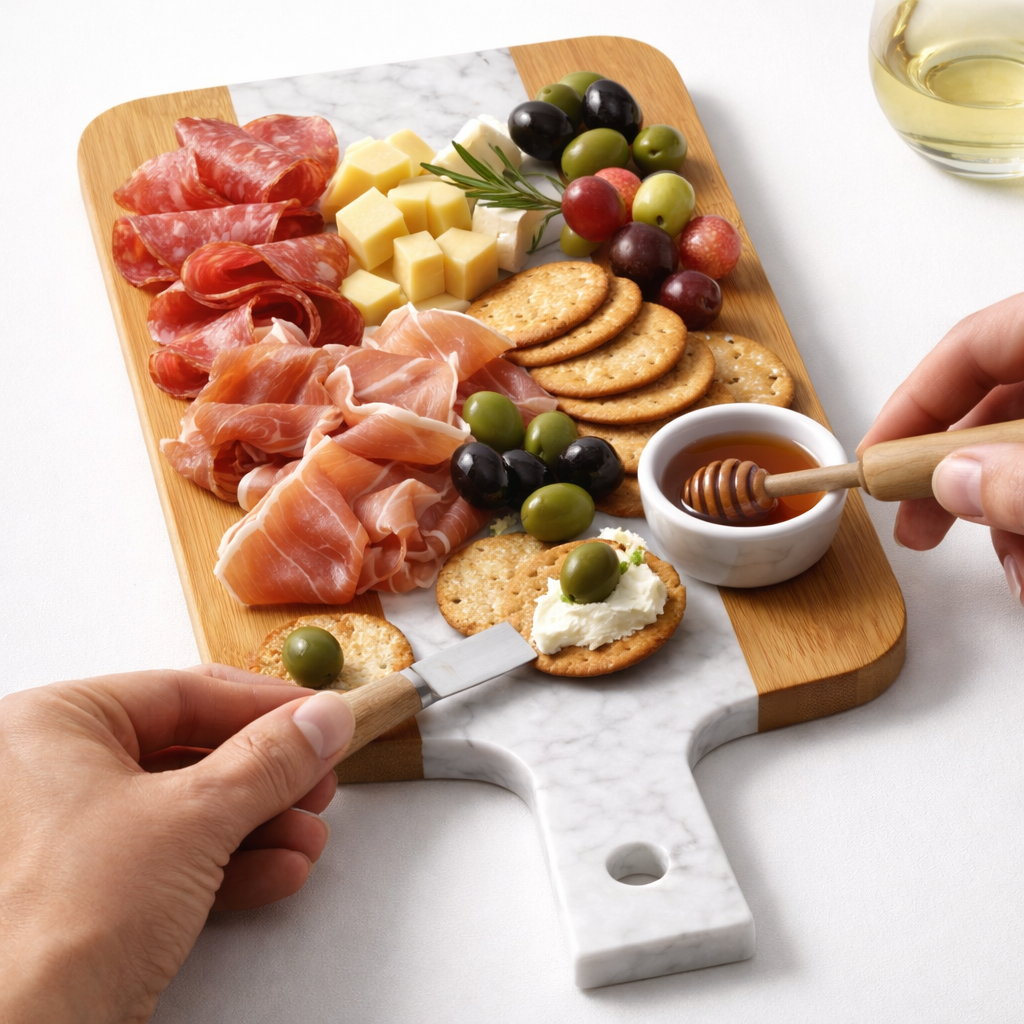 Tabla de Lujo en Bambú y Mármol